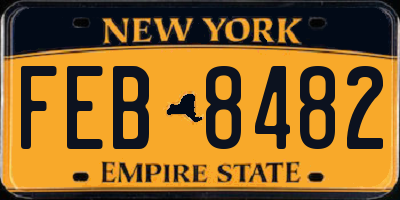 NY license plate FEB8482