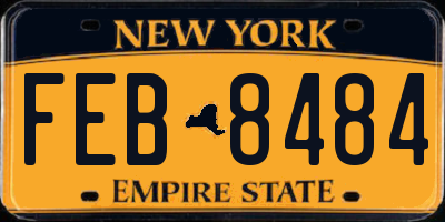 NY license plate FEB8484