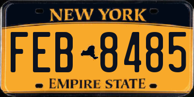 NY license plate FEB8485