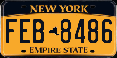 NY license plate FEB8486