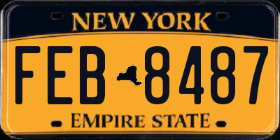 NY license plate FEB8487
