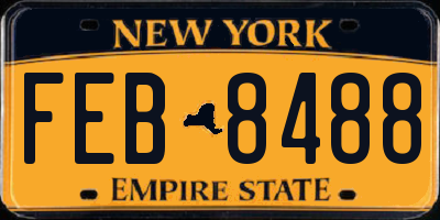 NY license plate FEB8488