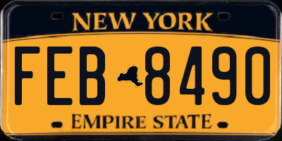 NY license plate FEB8490