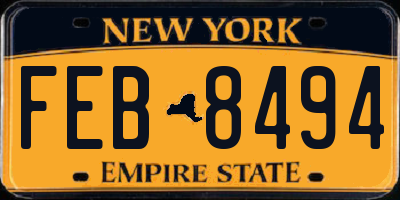 NY license plate FEB8494