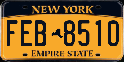 NY license plate FEB8510