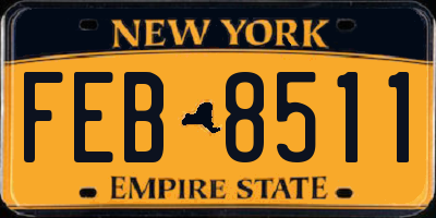 NY license plate FEB8511