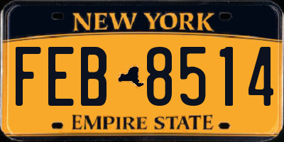 NY license plate FEB8514