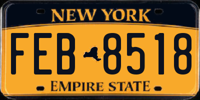 NY license plate FEB8518