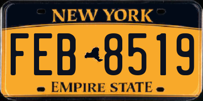 NY license plate FEB8519