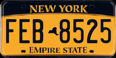 NY license plate FEB8525