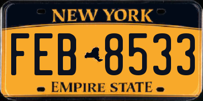 NY license plate FEB8533
