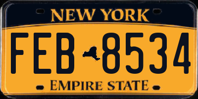 NY license plate FEB8534