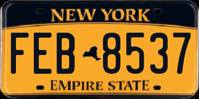 NY license plate FEB8537