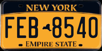 NY license plate FEB8540