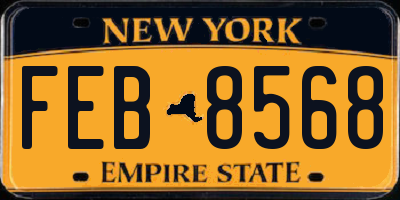 NY license plate FEB8568