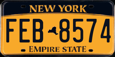 NY license plate FEB8574