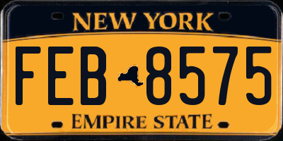 NY license plate FEB8575