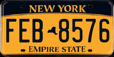 NY license plate FEB8576