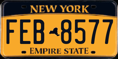 NY license plate FEB8577
