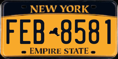 NY license plate FEB8581