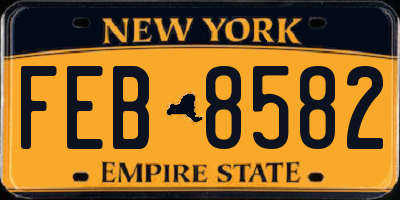 NY license plate FEB8582