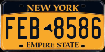 NY license plate FEB8586