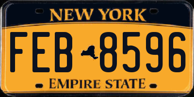 NY license plate FEB8596
