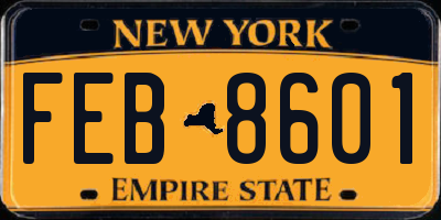 NY license plate FEB8601
