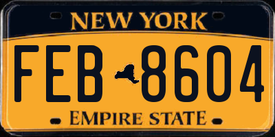 NY license plate FEB8604