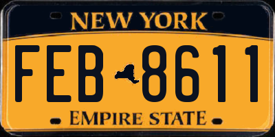 NY license plate FEB8611