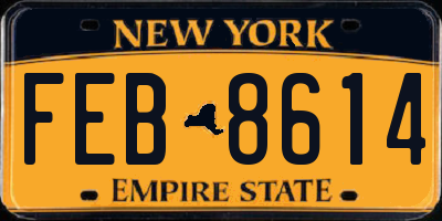 NY license plate FEB8614