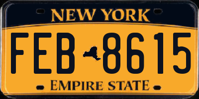 NY license plate FEB8615