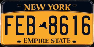 NY license plate FEB8616