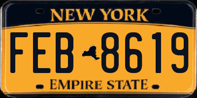 NY license plate FEB8619