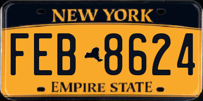 NY license plate FEB8624