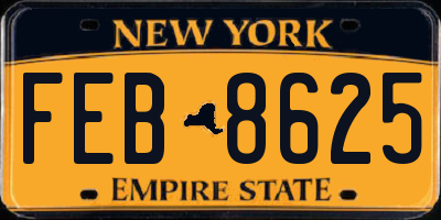NY license plate FEB8625