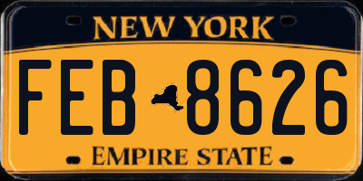 NY license plate FEB8626