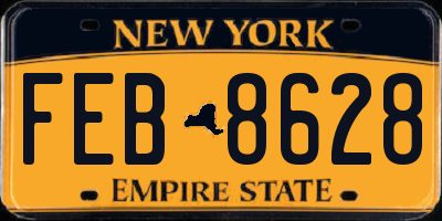 NY license plate FEB8628