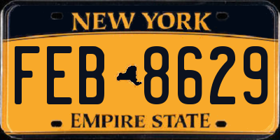 NY license plate FEB8629