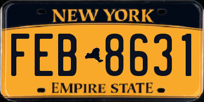 NY license plate FEB8631
