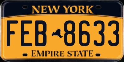 NY license plate FEB8633