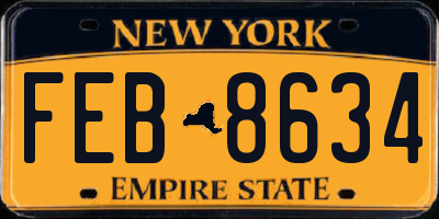 NY license plate FEB8634