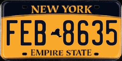 NY license plate FEB8635