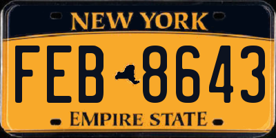 NY license plate FEB8643