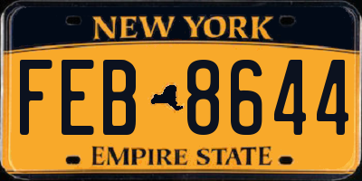 NY license plate FEB8644