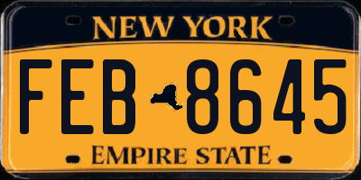 NY license plate FEB8645