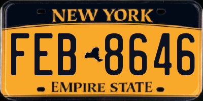 NY license plate FEB8646