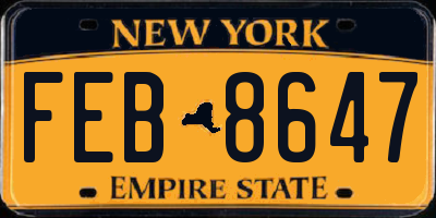 NY license plate FEB8647