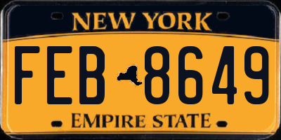 NY license plate FEB8649