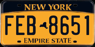 NY license plate FEB8651